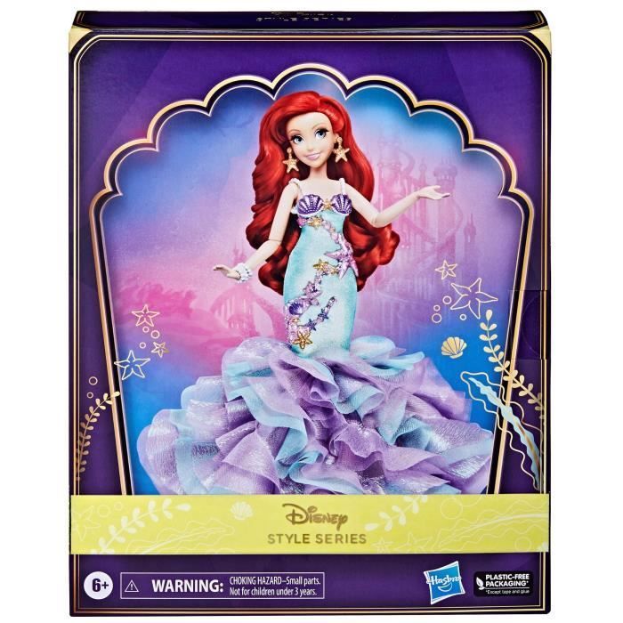 Disney Princess Style Series Ariel fashion doll, Deluxe collection with accessories, Disney toy, ages 6+