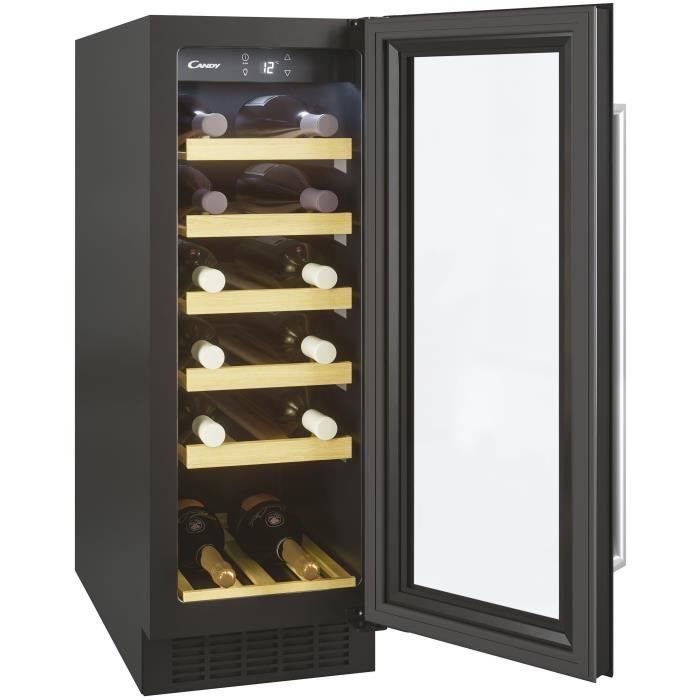 Inbouw wijnkoeler - CANDY - CCVB 30F/1 - 20 flessen - Energieklasse F - 30 cm nis - Houten planken - Trillingsbestendig