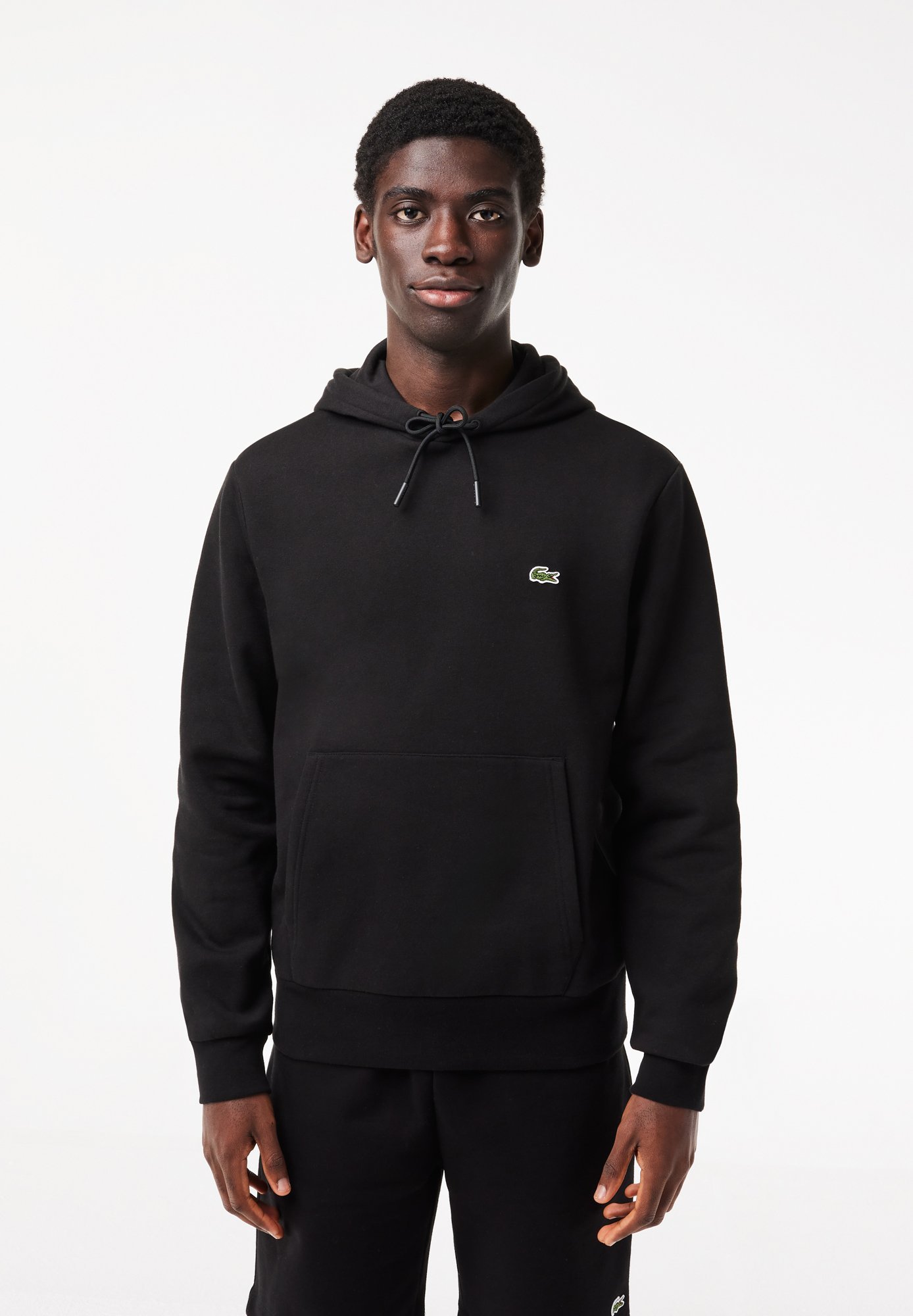 Felpa con cappuccio Lacoste - nera