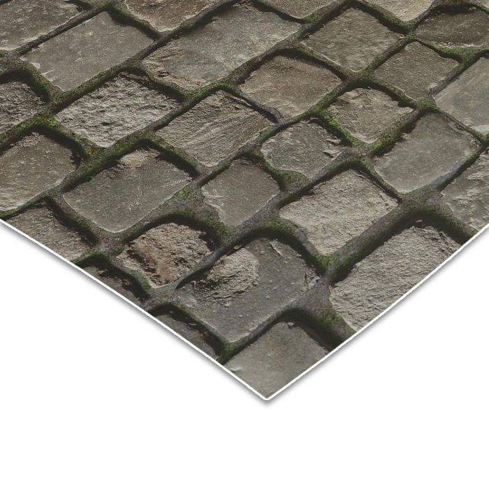 Piso vinílico PVC com efeito 3D Moonlight Cobble, 100 x 450 cm