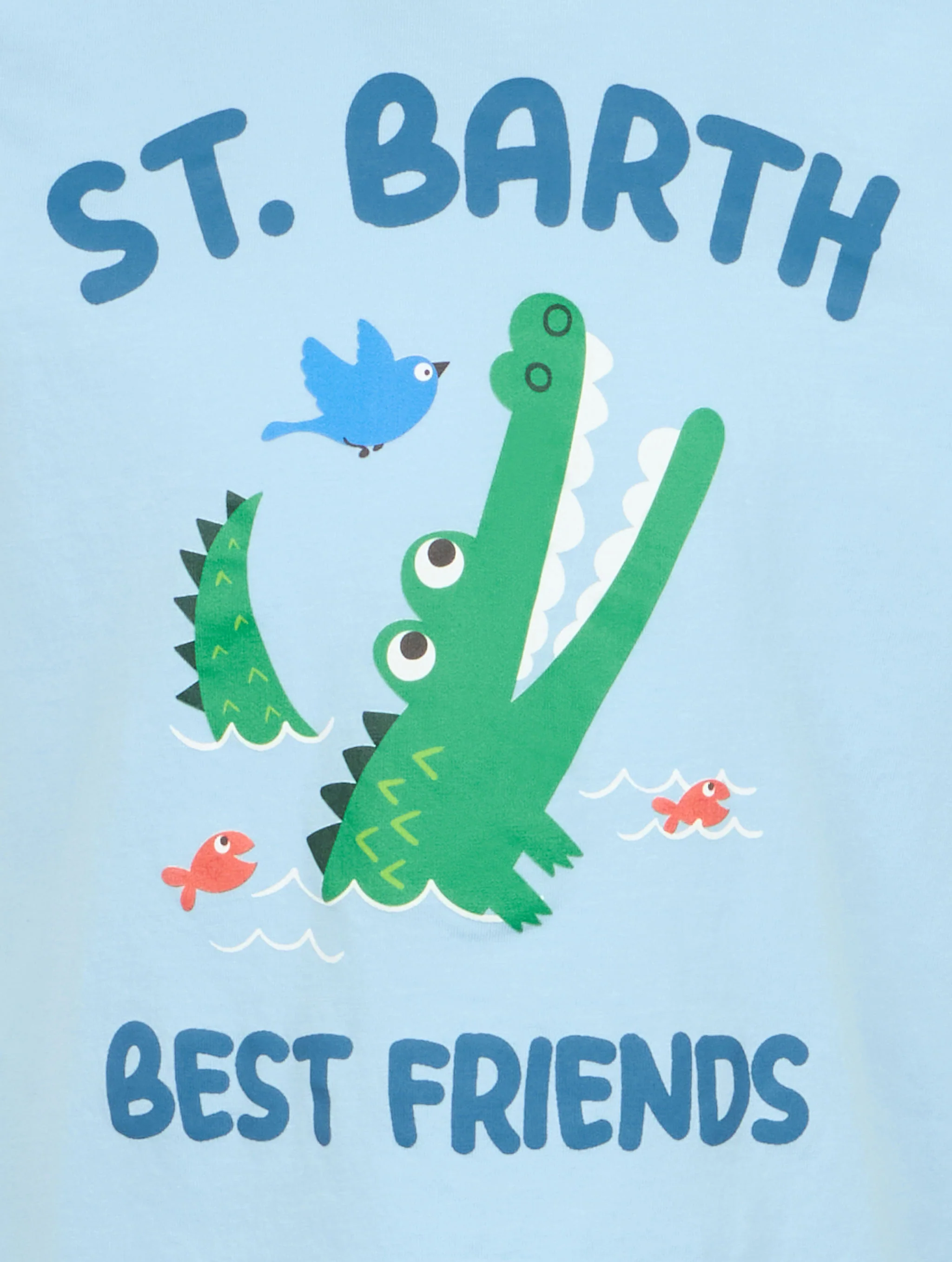 T-shirt da bambino in cotone con stampa coccodrillo St. Barth best fri