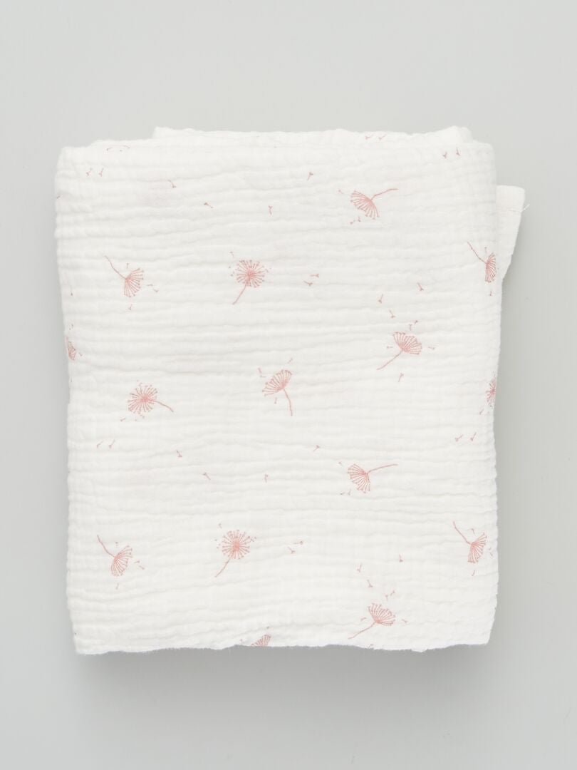 Baby vierkantje van stof met reliëf - ROZE