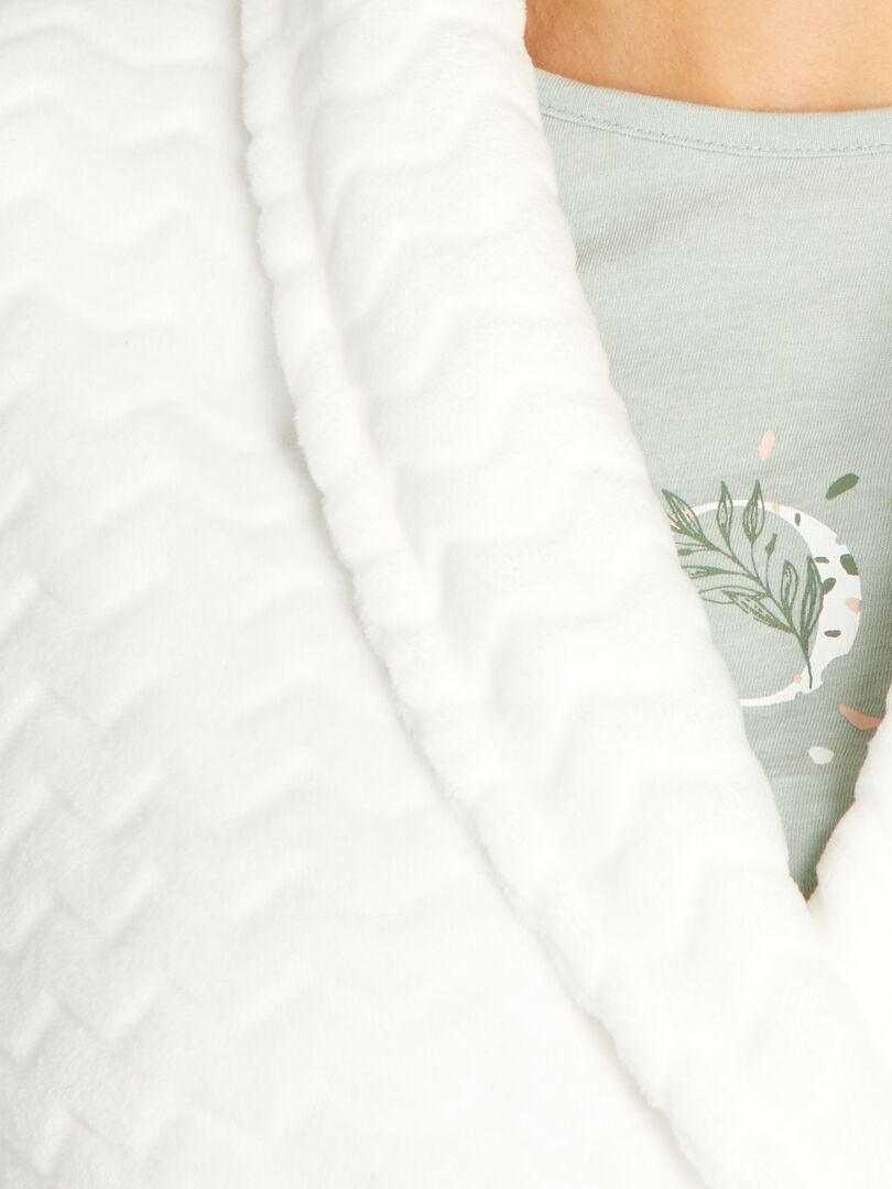 Fleece badjas - Wit