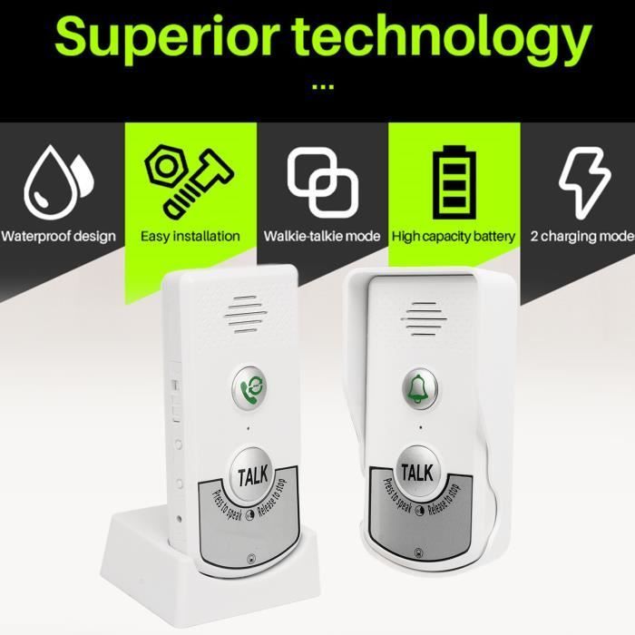 Intercomunicador inalámbrico - SALUTUYA - 1000 m - Alimentación inalámbrica - ABS - IP54