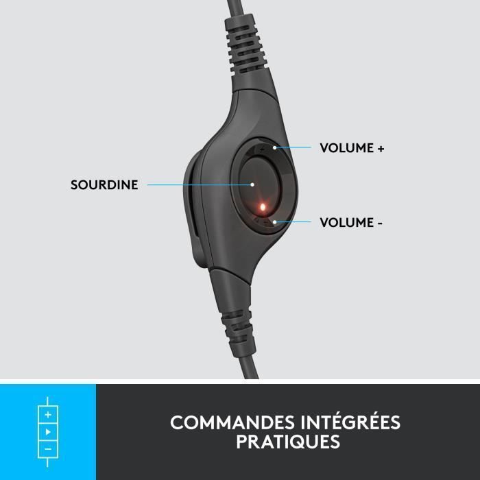 Auriculares con cable Logitech H390, USB, con cancelación de ruido, color negro.