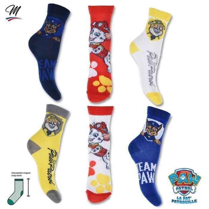 Lot de 6 Paires de Chaussettes Garçon La Pat' Patrouille