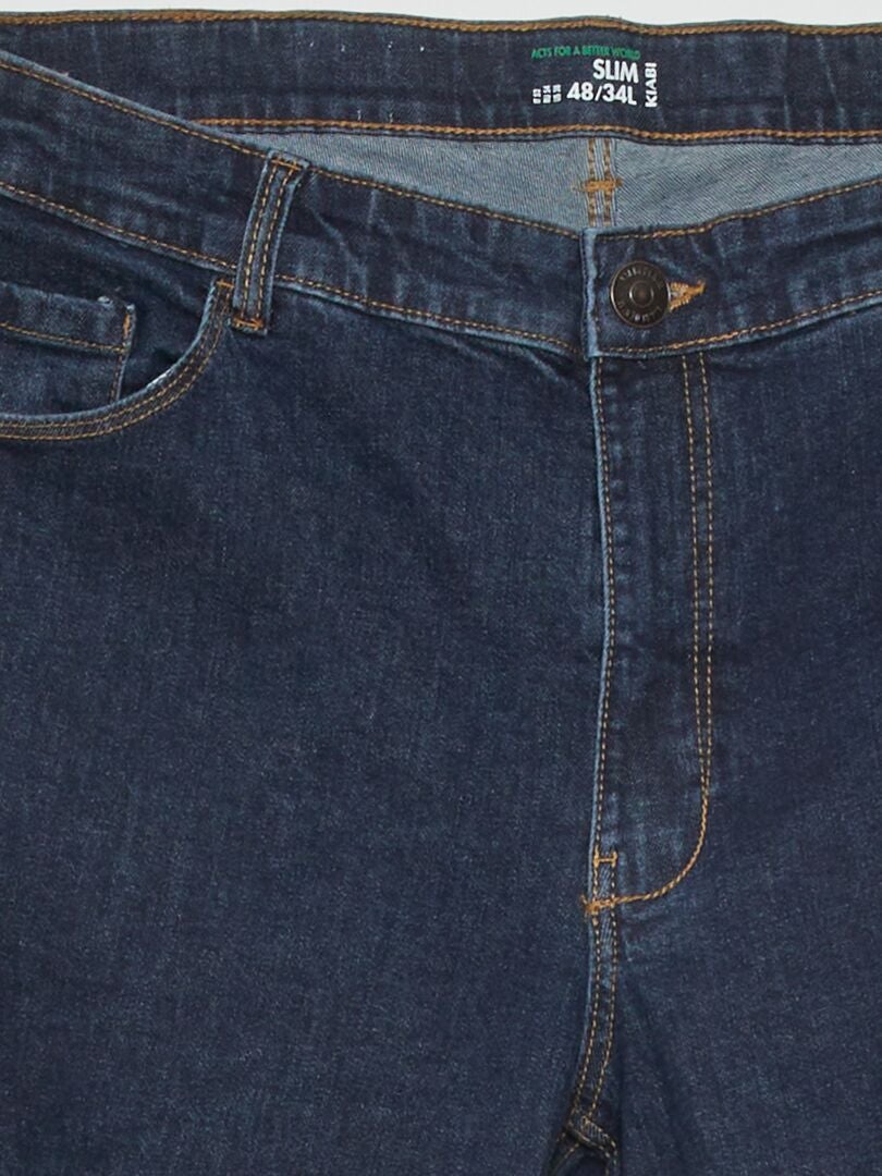 Calça jeans slim de cintura alta - tamanho 34 - azul