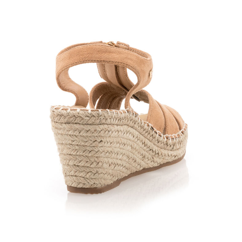 Bruine espadrilles voor dames met touwzolen