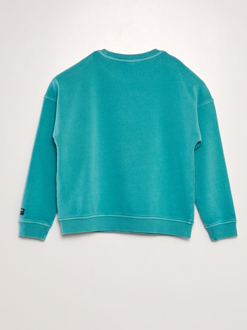 Fleecetrui met kangoeroezak - BLAUW