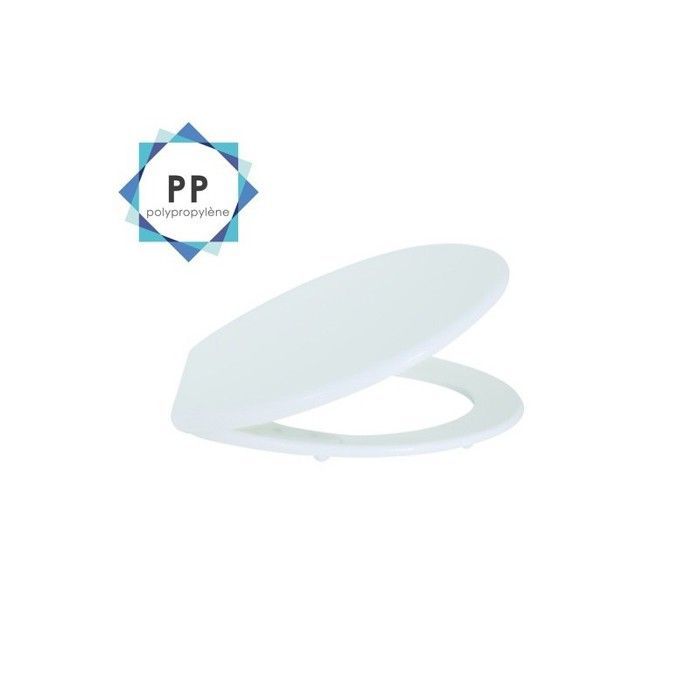 Asiento de inodoro - MSV - PP blanco - Polipropileno - 46x37x3,5cm - Accesorios de baño - Universal