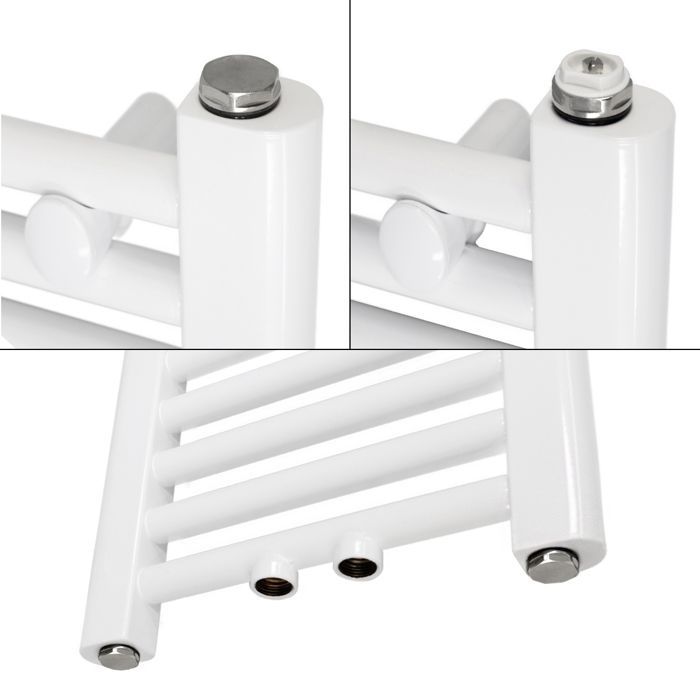 Scaldasalviette non elettrico Sahara di ECD Germany - 500 x 1500 mm - Bianco - Attacco centrale - senza kit di collegamento - Forma