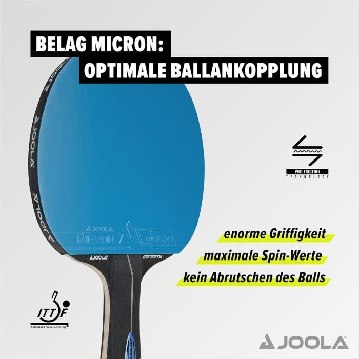 JOOLA Infinity GL - Raquette de tennis de table pro 7 couches (5 bois + 2 fibre), ITTF, revêtements Micron