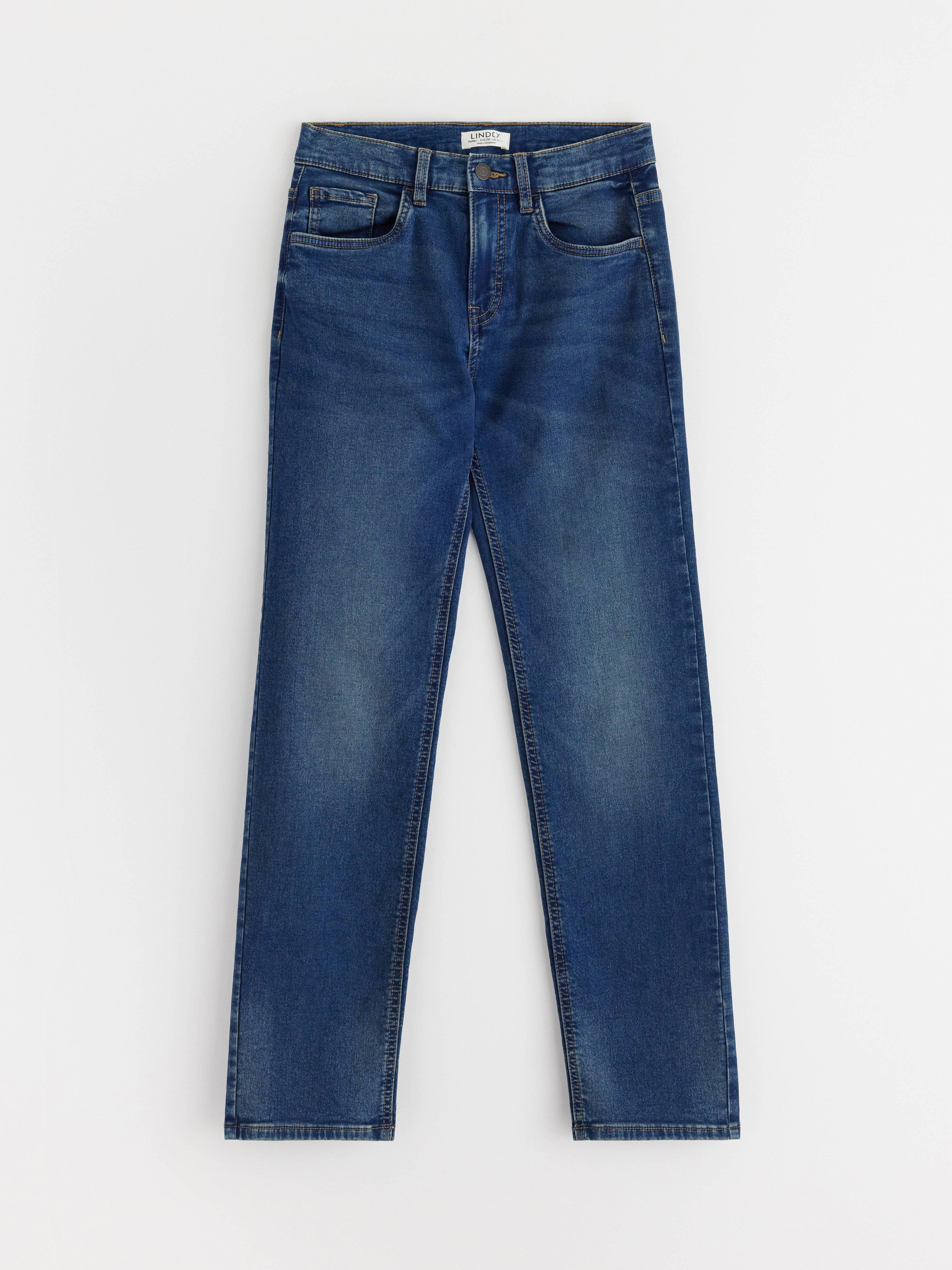STAFFAN Jeans rectos súper elásticos de mezclilla oscura