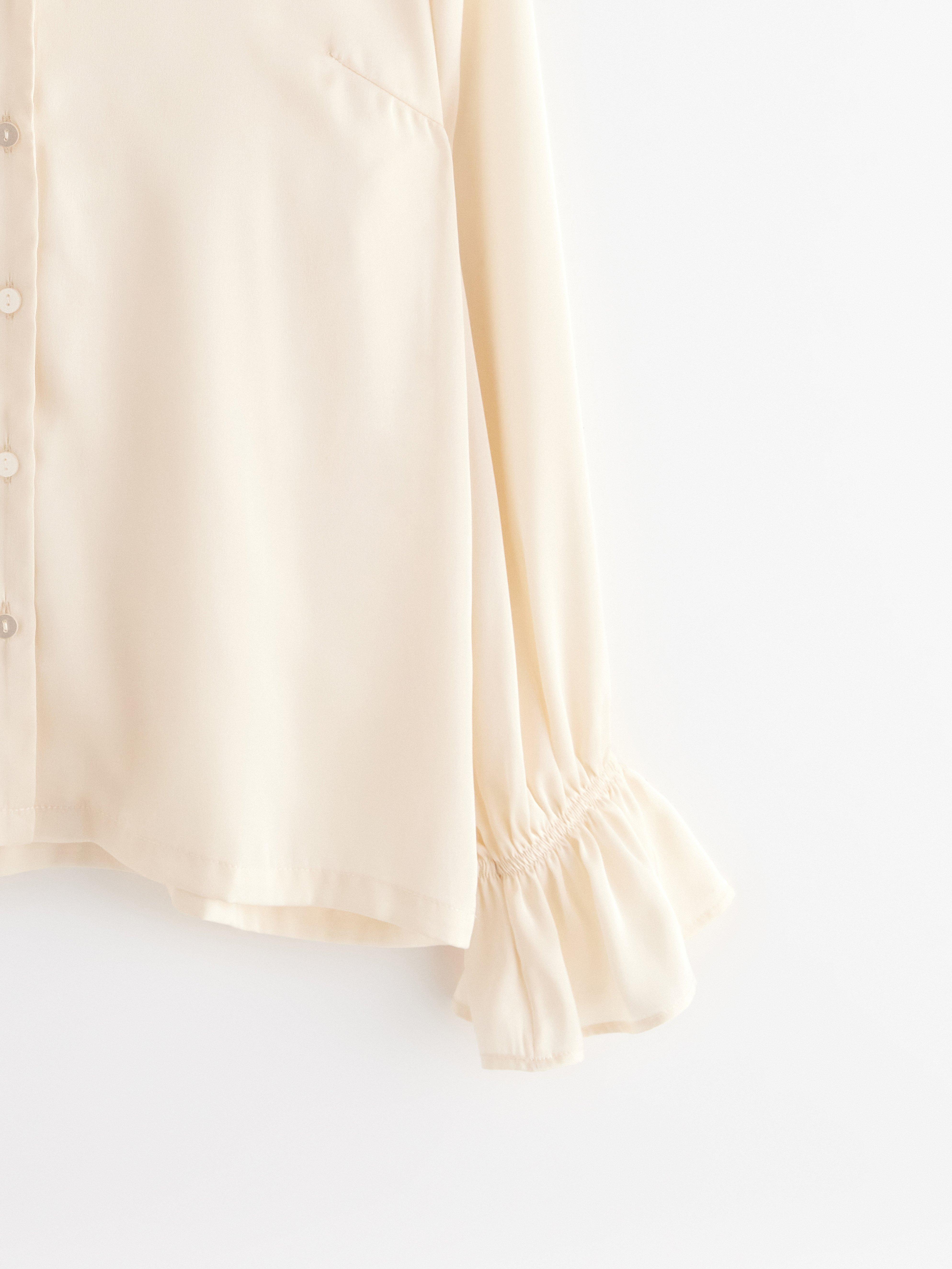 Pyjamasskjorta en satin blanc