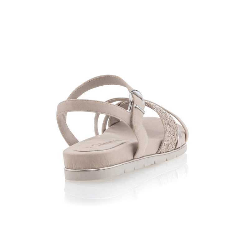Beige sandaler / skor med öppen tå för kvinnor