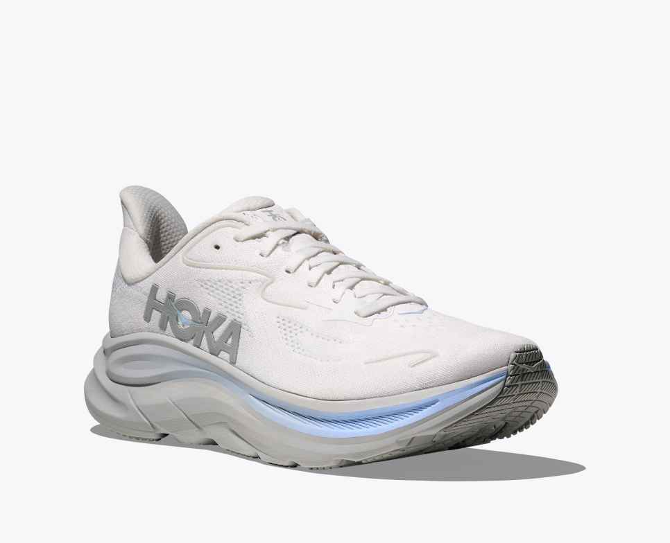HOKA Clifton 10 Wit/Gletsjerblauw