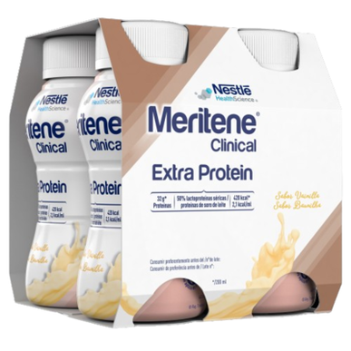 Meritene Clinical Extra Protein Vanilje Høyprotein Oraltilskudd 4 x 200 ml