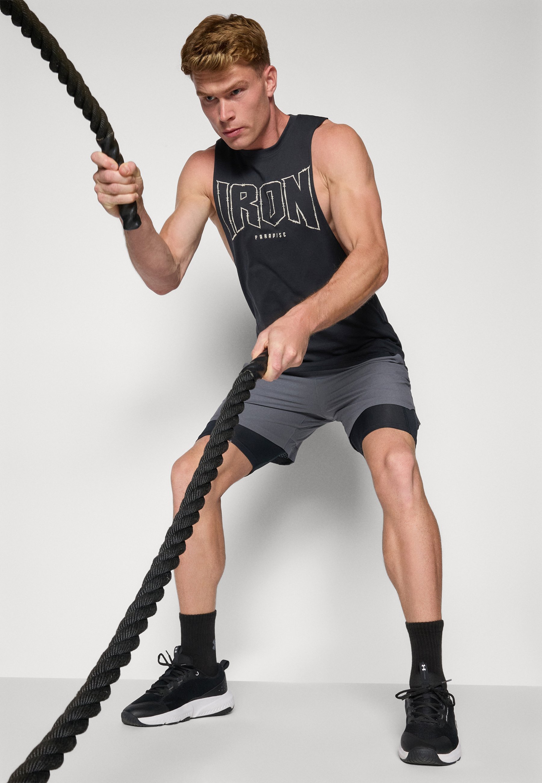 Under Armour TANK - Top - zwart/steen