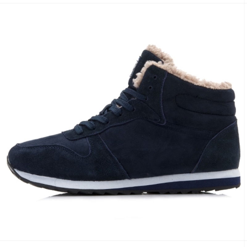 Botas para hombre Zapatos de invierno para hombre Botas de nieve de moda Zapatos de tallas grandes Zapatillas de invierno Tobilleros Zapatos de hombre Botas de invierno negras y azules Calzado