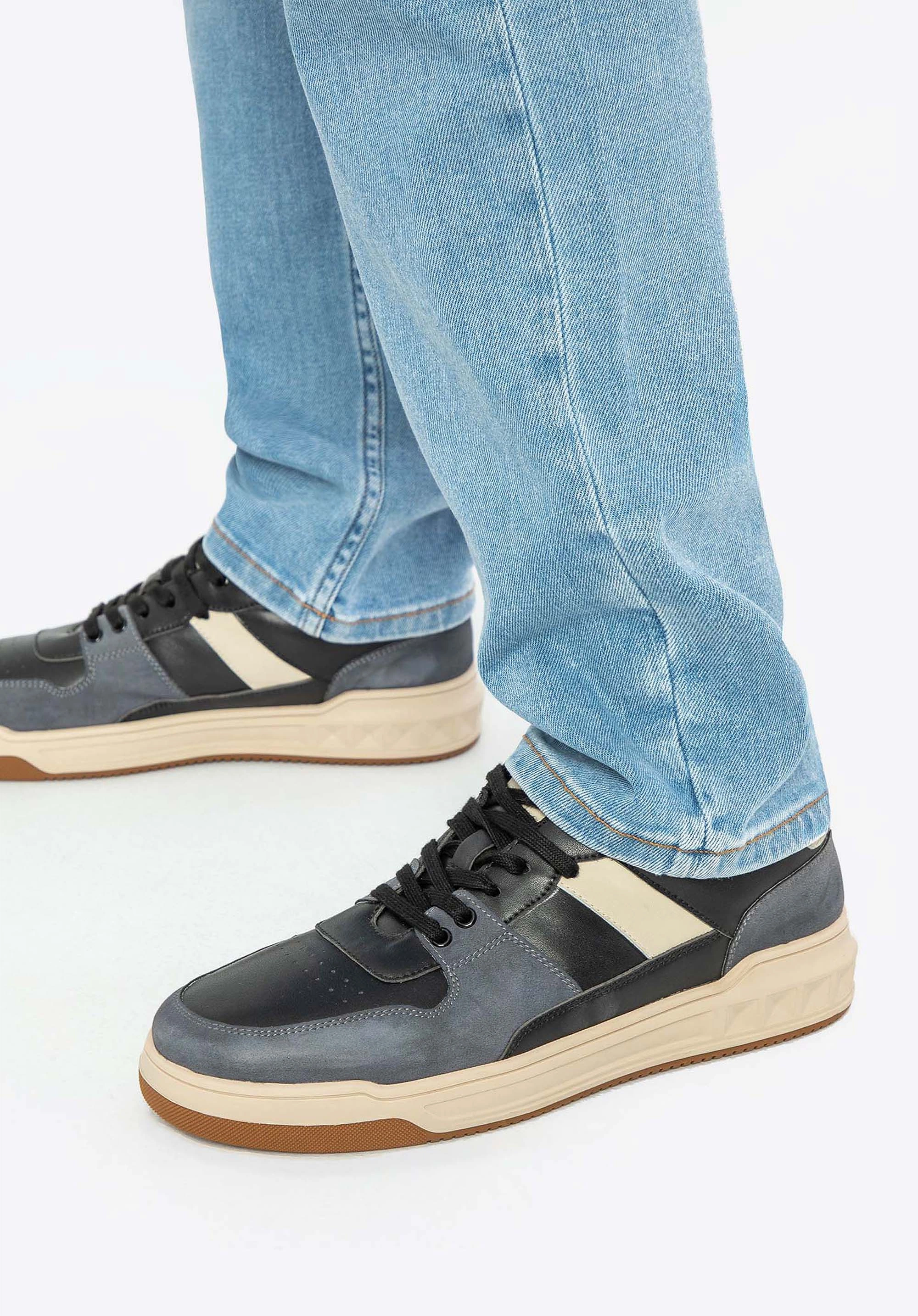 Męskie sneakersy z ekoskóry czarno - szare