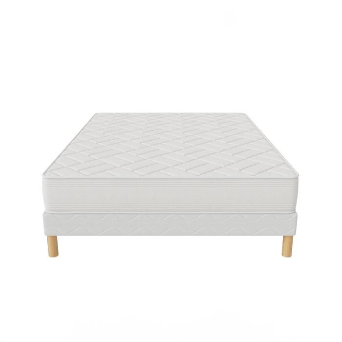 ZEN bed base and mattress set, 140x190 cm, 20 cm high, Techno Foam, medium-firm comfort, 4 stable legs included