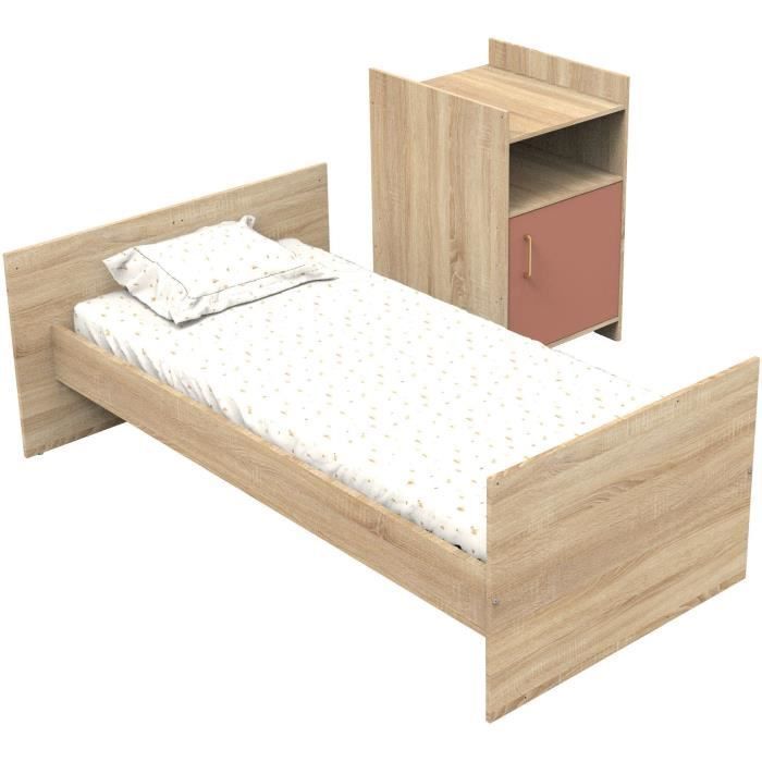Cama convertible - 120 x 60 cm - Se convierte a 90 x 190 cm - CHARLIE - SAUTHON - Terracota