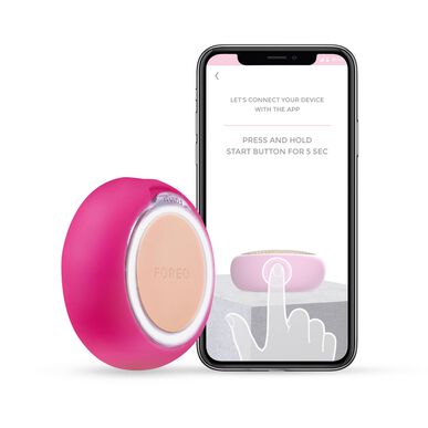 Foreo UFO 2 oppvarmet LED-kraftmaske fuchsia enhetsapplikator ansiktsmasker LED-lys