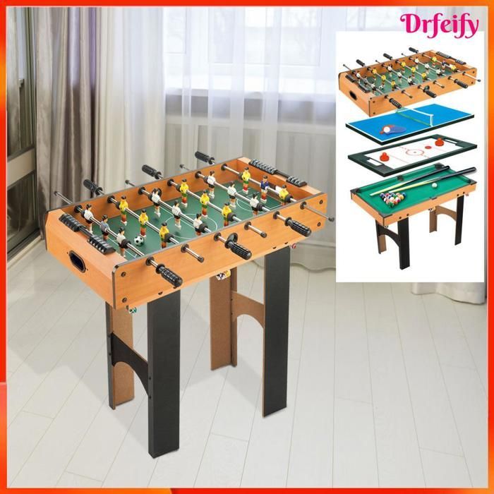 Table multi-jeux 4 en 1 - AKOZON - 9855 - Baby-foot - Billard - Air hockey