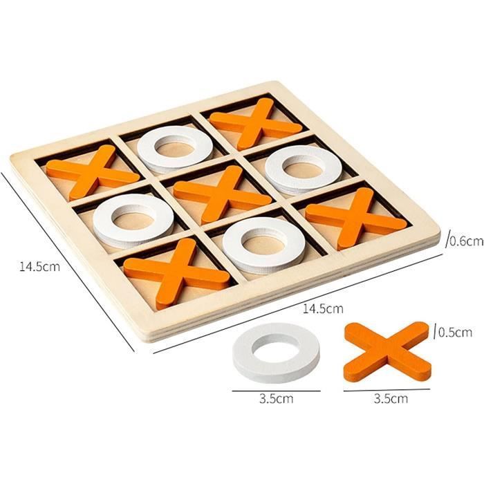 Tic-Tac-Toe Game for Children and Adults, Classic Wooden Board Games, Educational Game for Children, Family, and Friends