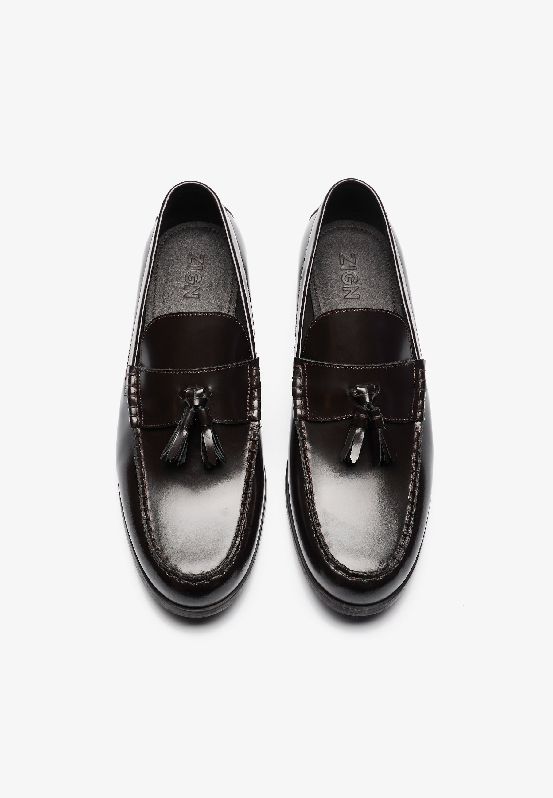 Zign LEATHER - Stijlvolle instappers - donkerbruin