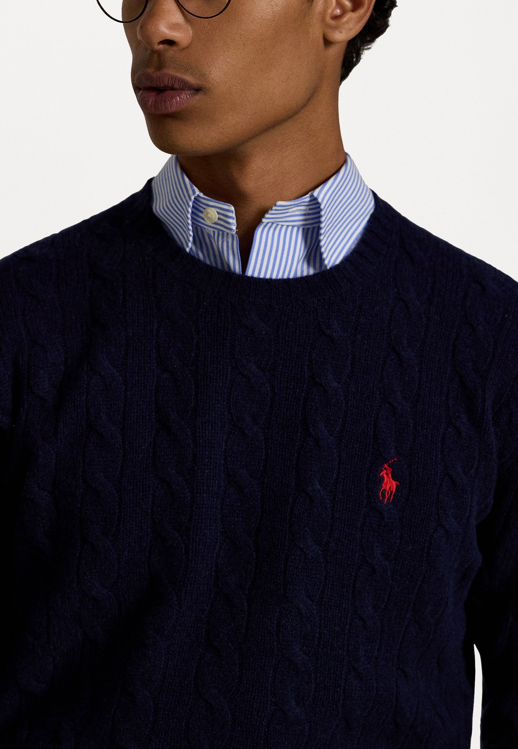 Maglione Polo Ralph Lauren in lana e cashmere a trecce - Maglione - blu navy cacciatore