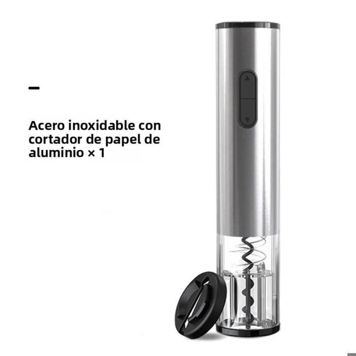 Silver electric wine bottle opener with foil cutter and screwdriver, smart automatic kitchen accessories