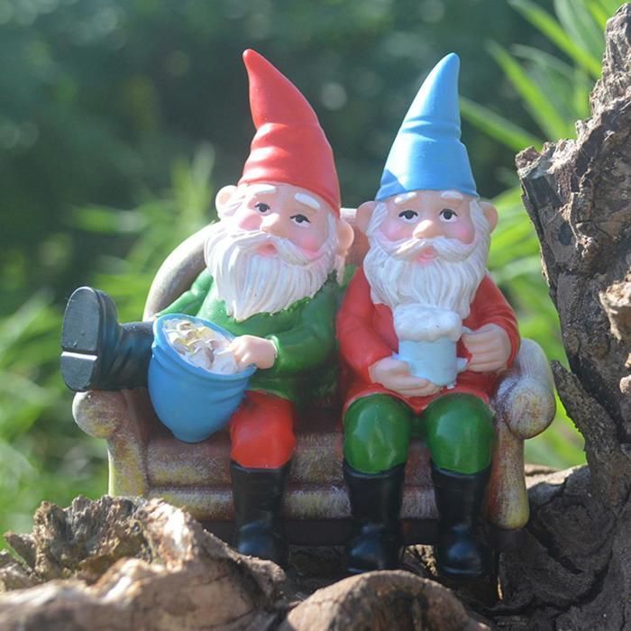 Escultura de gnomo cervecero - OKUMGGYJ - Resina - Decoración de jardín - Micropaisaje