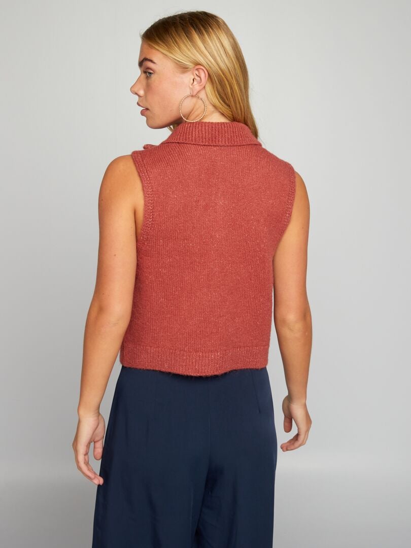 Jersey de punto sin mangas - ROJO