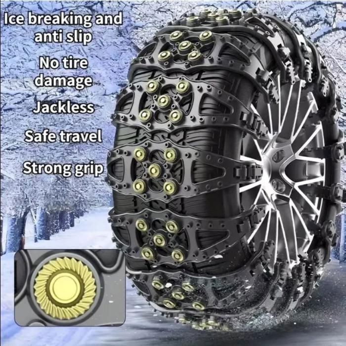 cadenas para nieve, cadenas universales para tracción automotriz, clavos de acero para neumáticos de invierno.