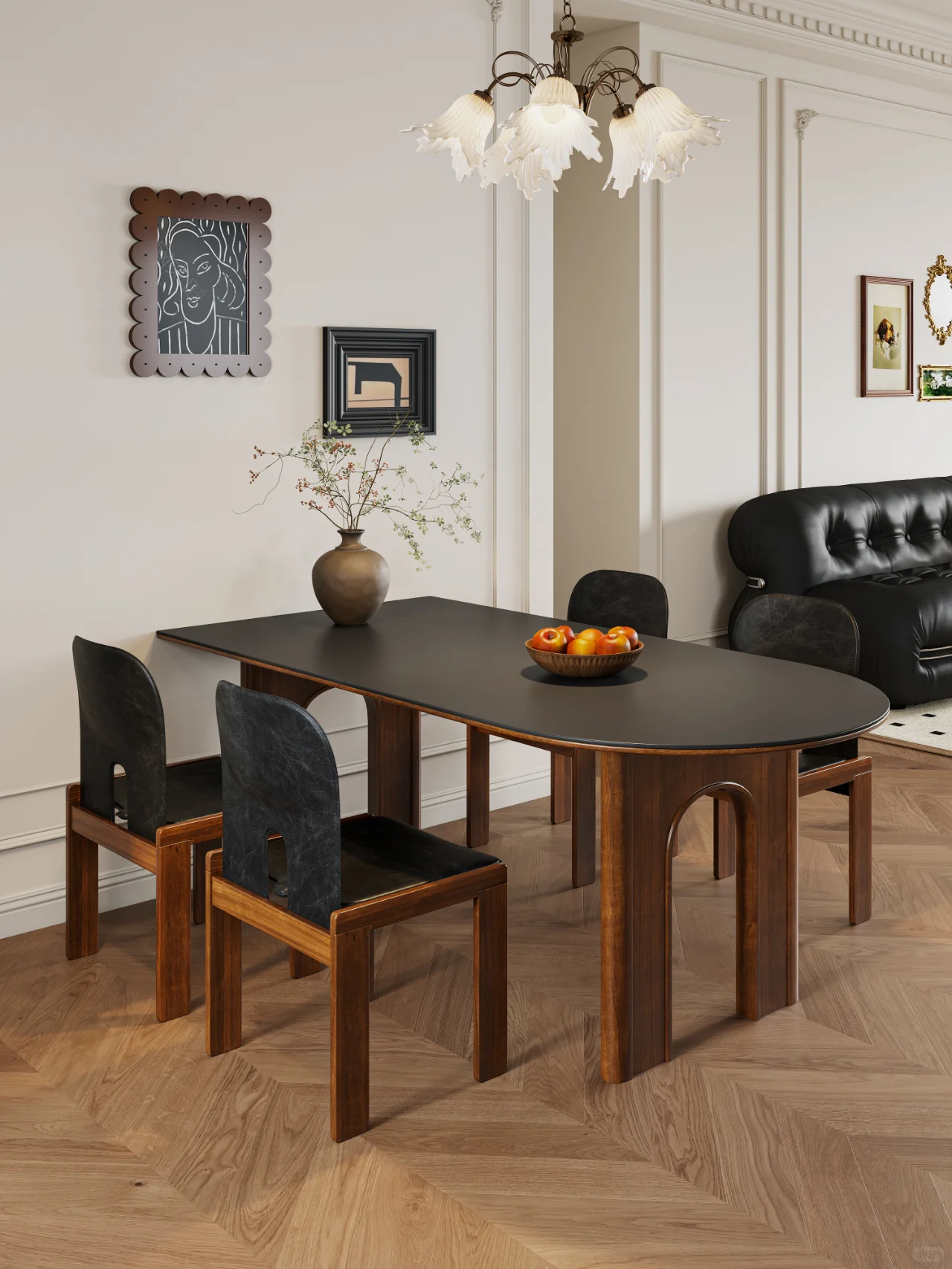 Massief houten eettafel van essenhout