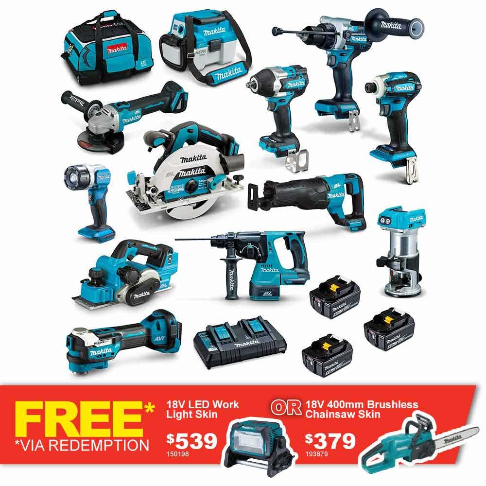 Pacote de baterias sem escova MAKITA 18V, 12 unidades, 3 x 5,0 Ah, DLX1202TX1