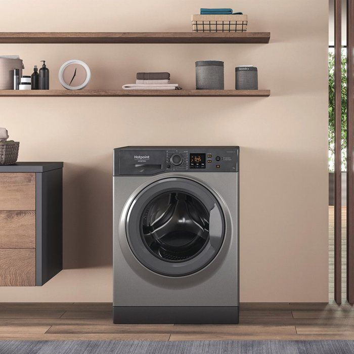 HOTPOINT NSWM946GGFR Front-Loading Washing Machine - 9 kg - Induction - 1400 rpm - Class A - Graphite