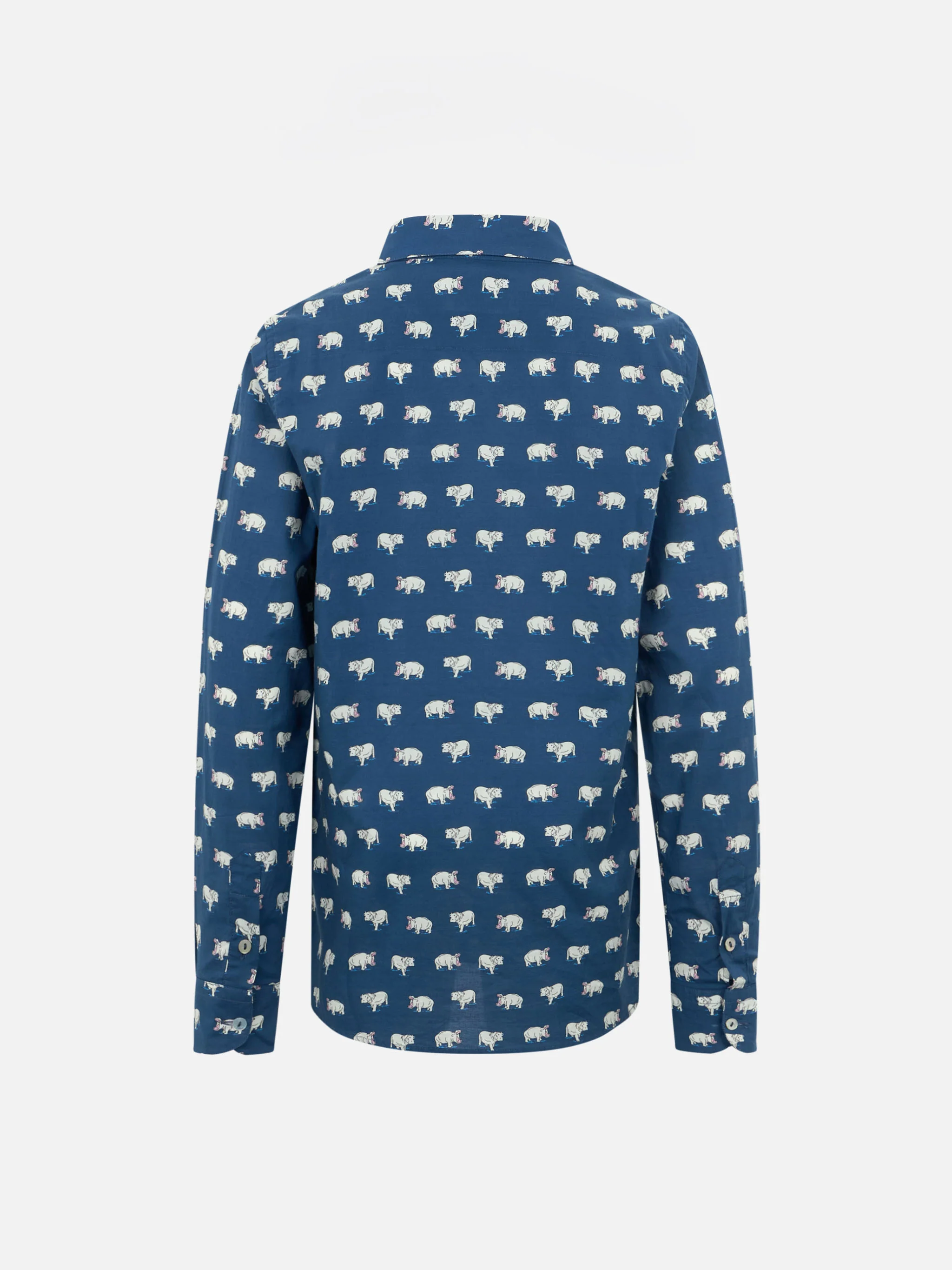 Blue Boy Sharouk katoenen mousseline shirt met micro-nijlpaardprint
