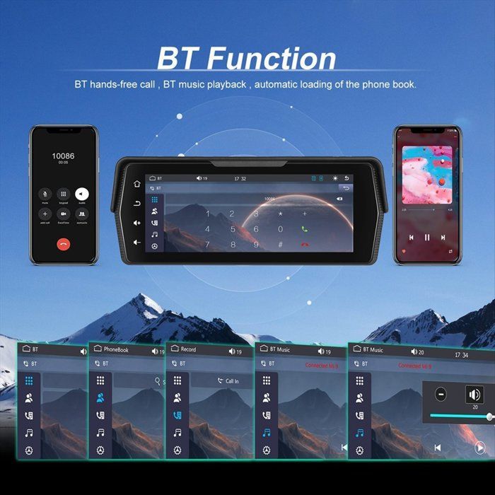 Monitor de navegación para motocicleta de 6,8 pulgadas, Carplay, Android Auto, pantalla táctil resistente al agua IP67, Bluetooth.