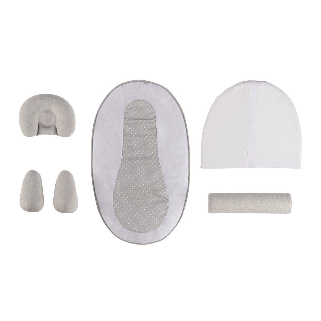Capazo para bebé TINEO - Cuña para bebé - Plano inclinado de 10° - Ajustable - Desmontable - 0-3 meses - Soporte para la cabeza del bebé - 58x40cm