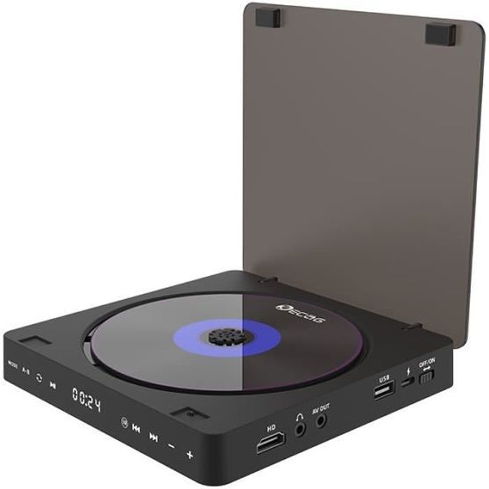 Lettore CD e DVD per TV VCD HD 1080P - PRUMYA - Vassoio - HDMI AV USB 3,5 mm - Bianco