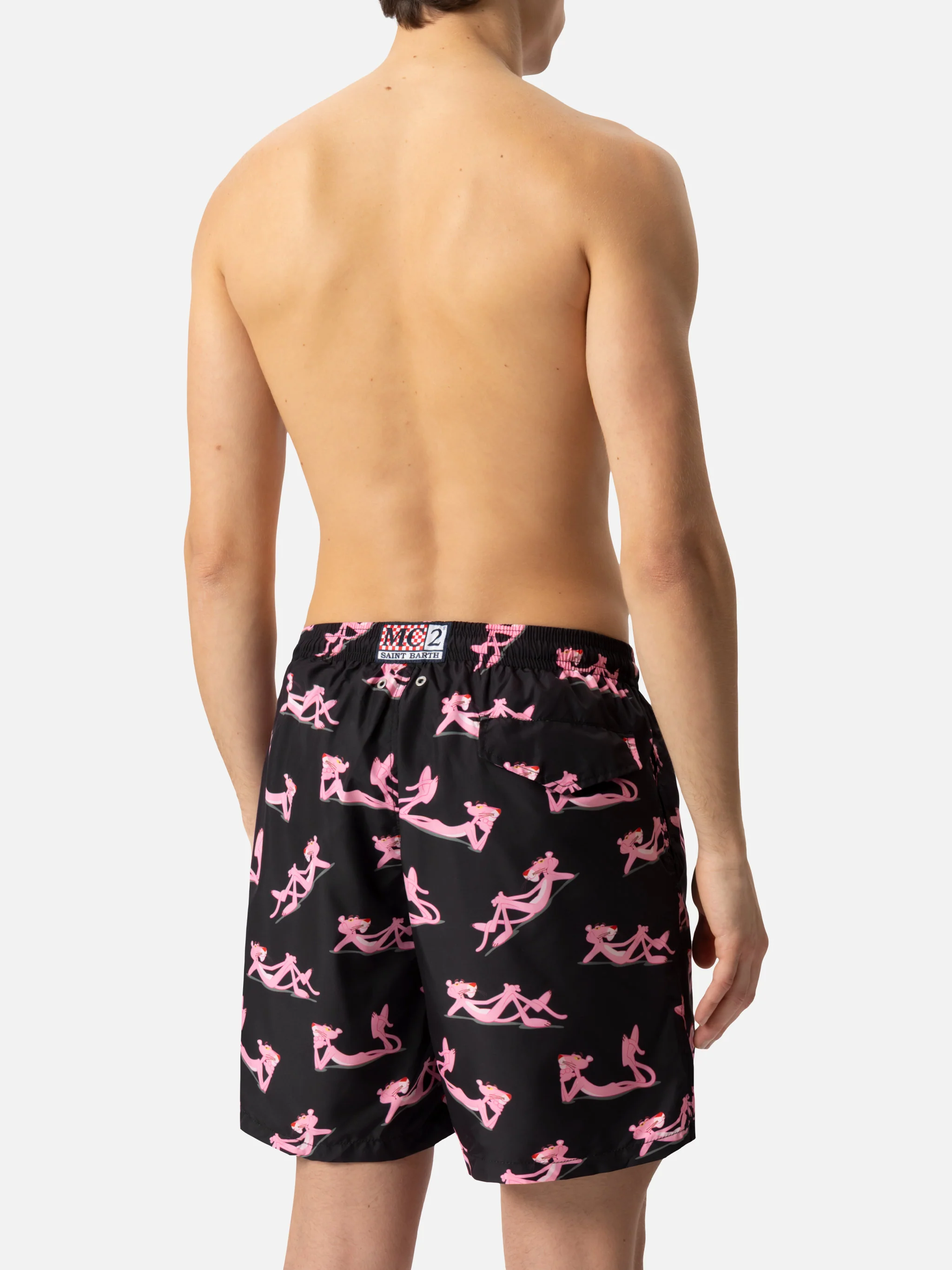 Lichtgewicht badpak van lichte stof met Pink Panther-print | THE