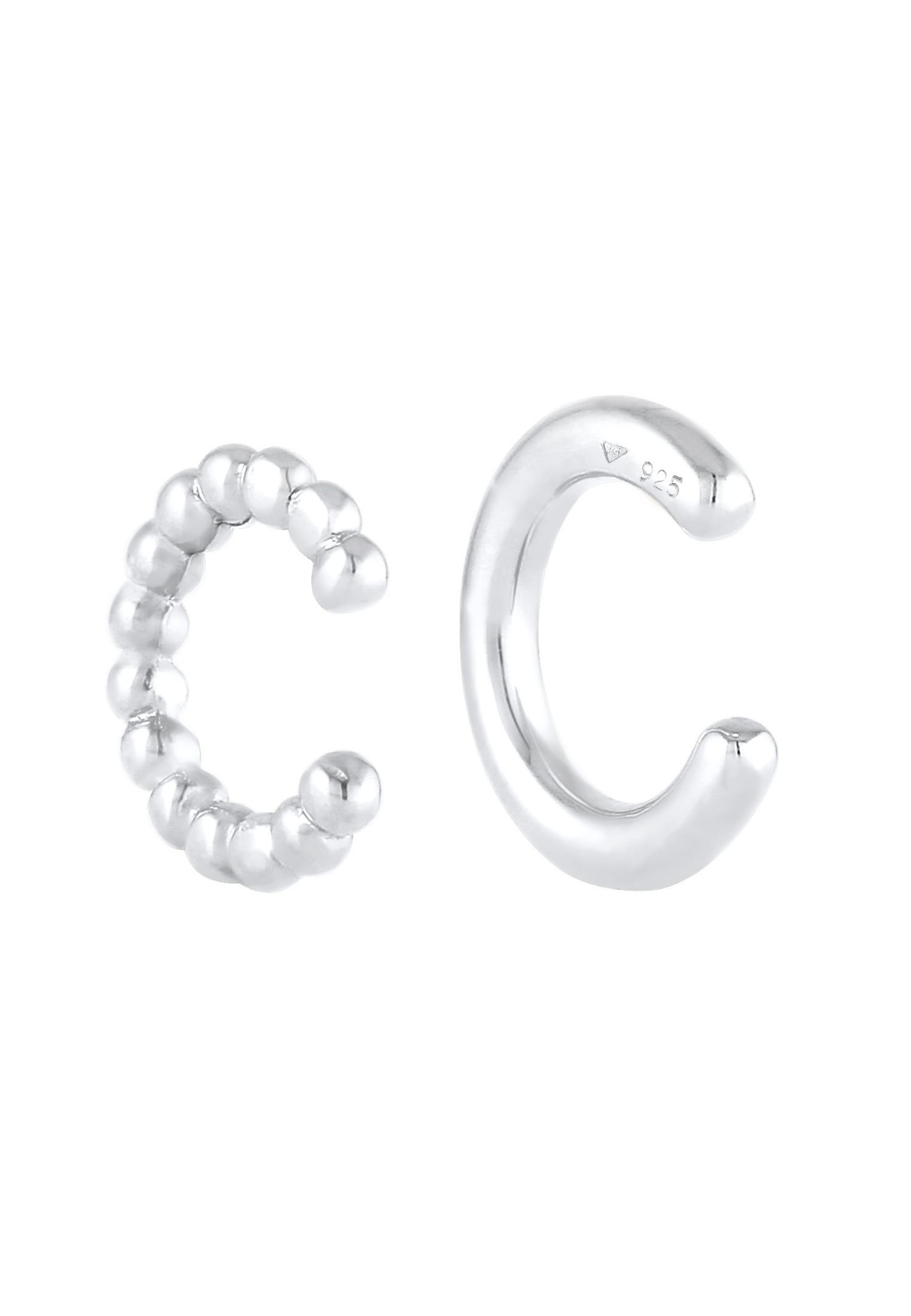 Elli Femmes earcuff set de 2 boules basiques minimaliste en argent sterling 925