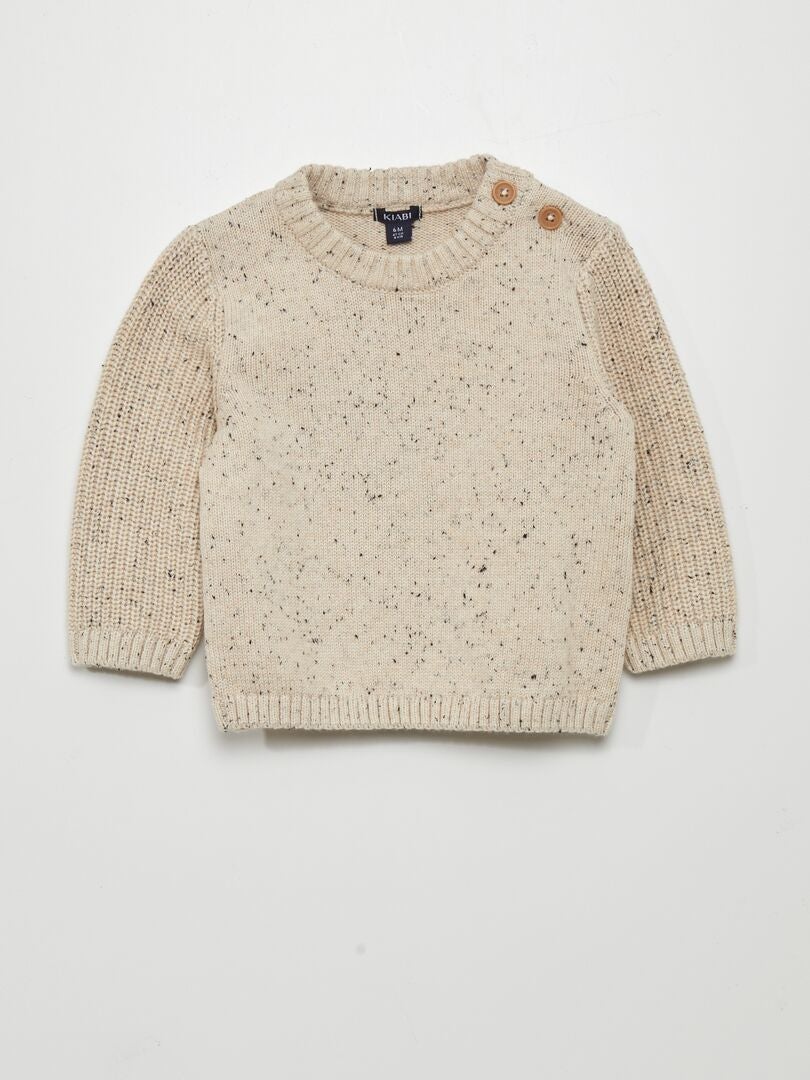 Sweter w kropki - BEŻOWY