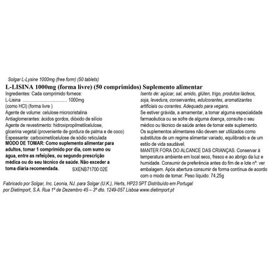 Solgar L-lysiini Herpes 50 kapselia 50 kapselia