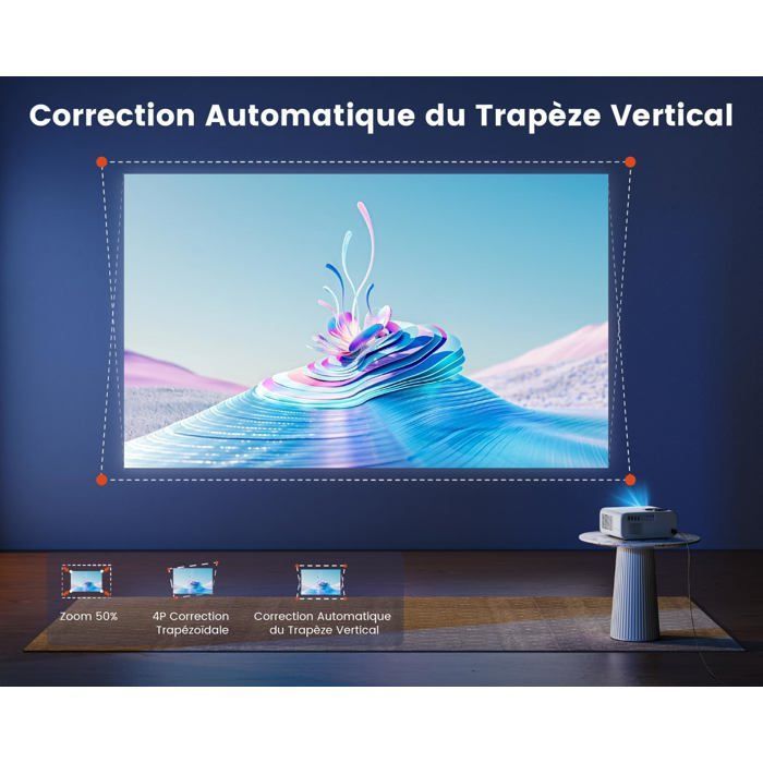 Projecteur 4K - ZIG-ZAG TERRITOIRES - 28000 Lumens - WiFi 6 - Bluetooth 5.2 - Zoom 50-100%