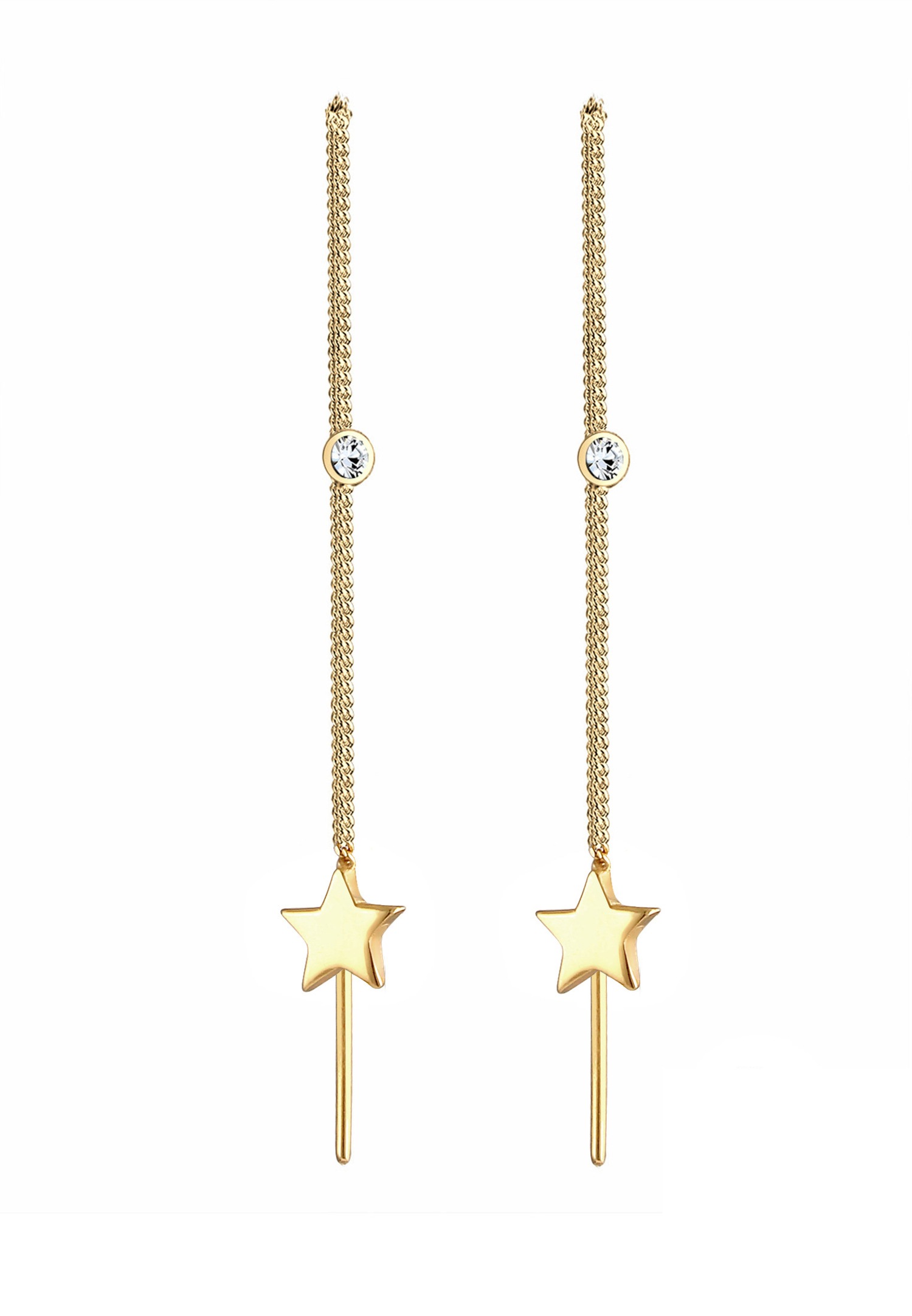 Elli Femmes traversante étoile pendentif avec cristaux en argent sterling 925