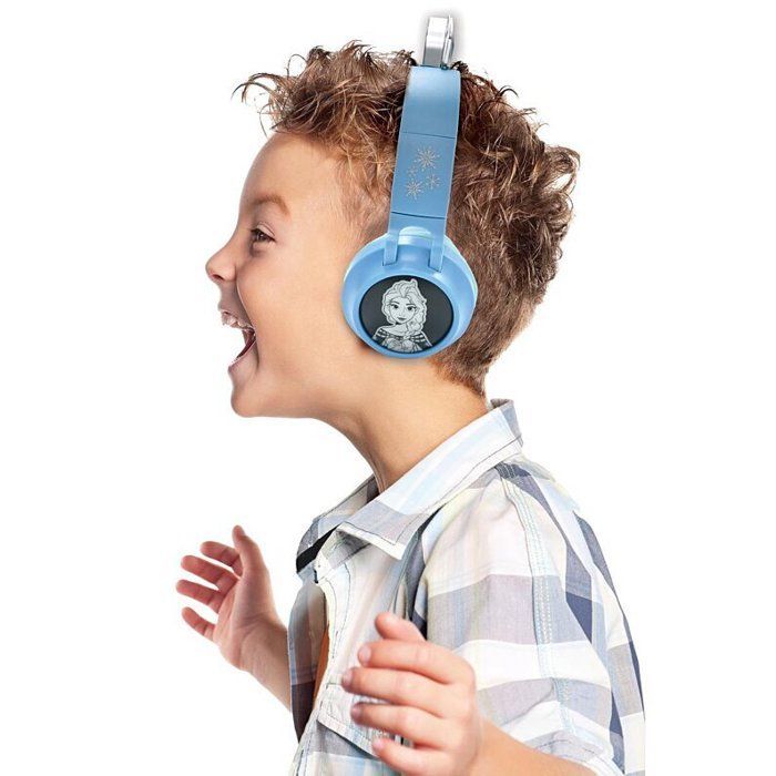 LEXIBOOK - Frozen-teemaiset kokoontaitettavat Bluetooth®- ja langalliset kuulokkeet, joissa on valot ja äänenvoimakkuuden rajoitin