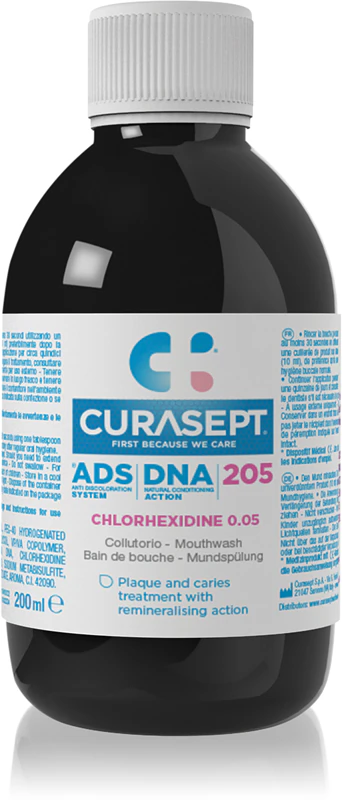 Curasept ADS DNA 205 suuvesi täydelliseen hampaiden suojaamiseen